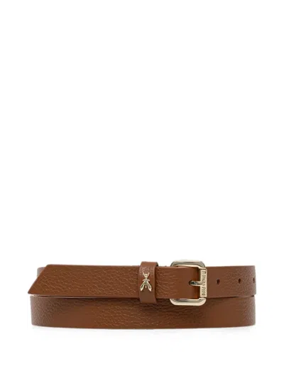 Patrizia Pepe Fly-detail Buckle Belt In Brown