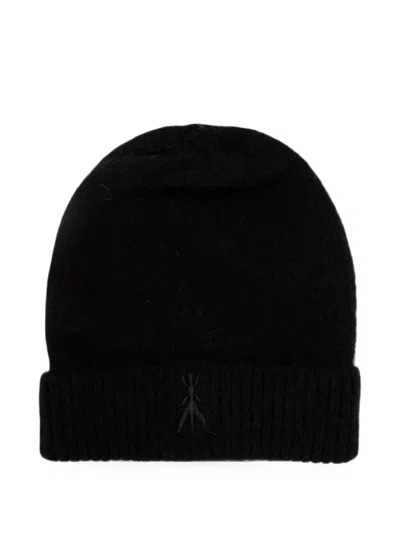 Patrizia Pepe Fly-embroidery Beanie Hat In Black