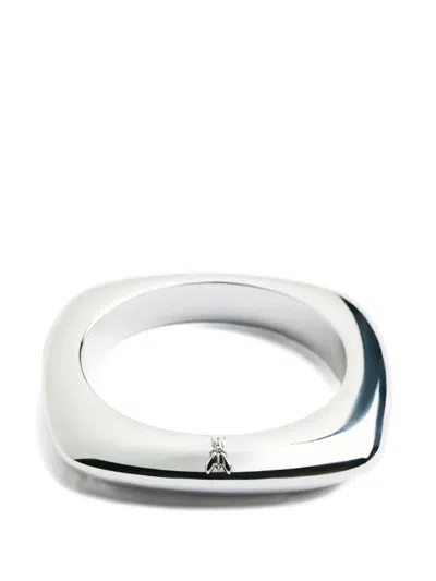 Patrizia Pepe Fly-motif Square Bangle In Metallic