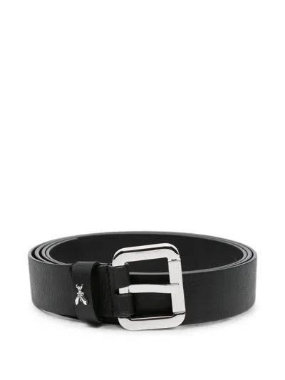 Patrizia Pepe Fly-plaque Buckle Belt In Black