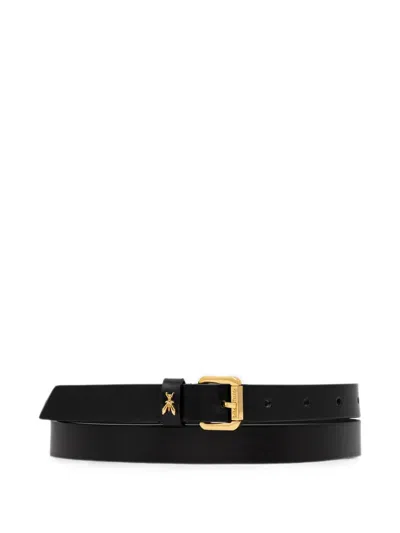 Patrizia Pepe Fly-plaque Leather Belt In Black