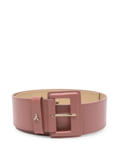Patrizia Pepe Fly-plaque Leather Belt In Brown