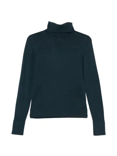 Patrizia Pepe Fly-plaque Roll-neck Sweater In Green