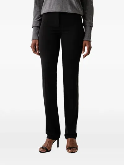 Patrizia Pepe Fly-plaque Slim-fit Trousers In Black