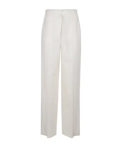 Patrizia Pepe Frayed Trousers In White