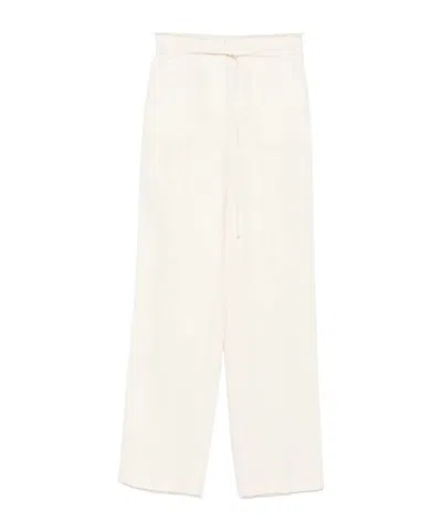 Patrizia Pepe Frayed Trousers In White