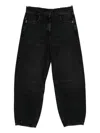 Patrizia Pepe Frayed-waist Balloon Jeans In Black