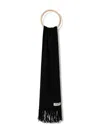 Patrizia Pepe Fringed Scarf In Black