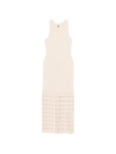 Patrizia Pepe Viscose Knit Dress With Fringes In Multi