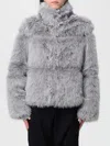 Patrizia Pepe Fur Coat  Woman Color Grey In Gray