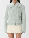 Patrizia Pepe Fur Coat  Woman Color Grey In Green