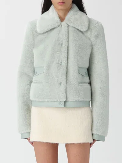 Patrizia Pepe Fur Coat  Woman Color Grey In Green