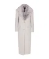 Patrizia Pepe Fur Collar Coat In White