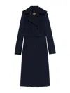 Patrizia Pepe Navy Blue Double-breasted Trench Coat In Dark Blue