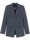 Patrizia Pepe Gabardine Blazer In Grey