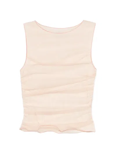 Patrizia Pepe Gathered Blouse In Pink