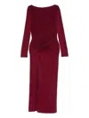 Patrizia Pepe Gathering Midi Dress In Burgundy