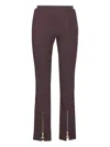 Patrizia Pepe Geometric-pattern Zip-detail Trousers In Brown