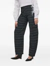 Patrizia Pepe Geometric-print Trousers In Black