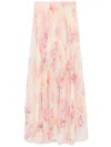 Patrizia Pepe Georgette Maxi Skirt In Yellow