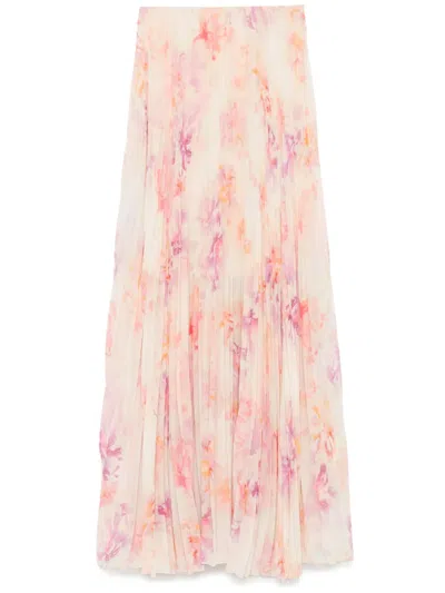 Patrizia Pepe Georgette Maxi Skirt In Yellow