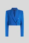 Patrizia Pepe Giacca Cropped Bluette In Blu