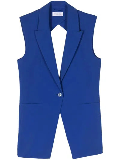 Patrizia Pepe Tailored Open-back Vest In Blue