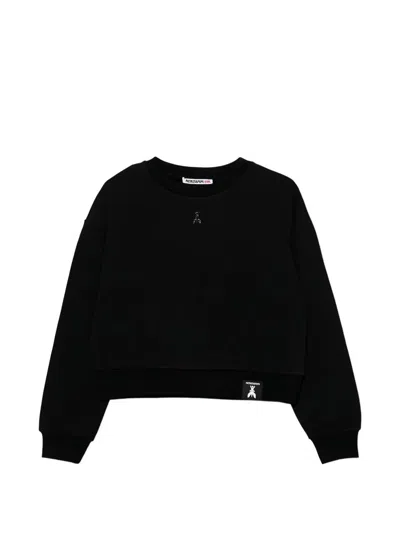 Patrizia Pepe Girl Kids' Appliqued Sweatshirt In Black