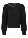 Patrizia Pepe Girl Chain-detail Sweater In Black