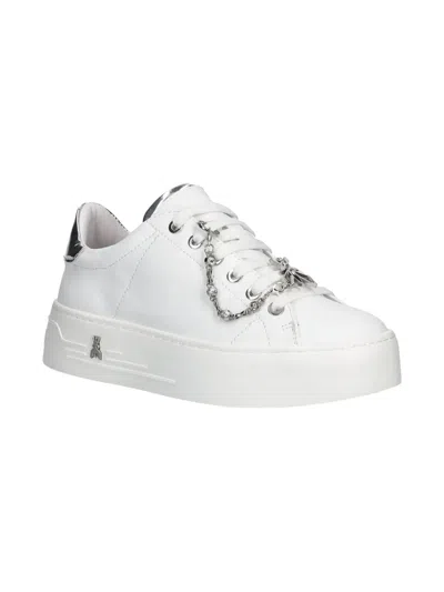 Patrizia Pepe Girl Kids' Chain-embellished Sneakers In 白色