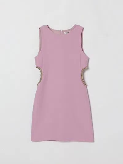 Patrizia Pepe Kids'  Girl's Crêpe Cut-out Mini Dress In Purple