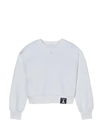 Patrizia Pepe Girl Kids' Crew-neck Sweatshirt In White