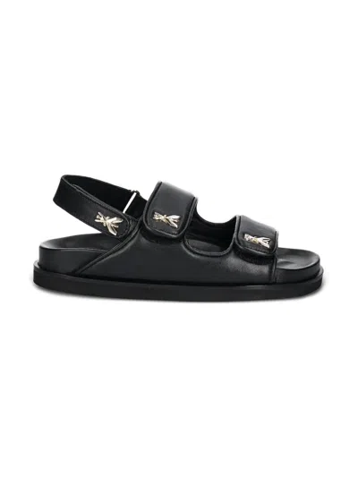 Patrizia Pepe Girl Kids' Double-strap Embellished Sandals In Black