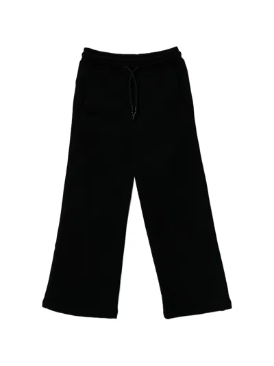 Patrizia Pepe Girl Kids' 드로스트링 와이드 팬츠 In Black