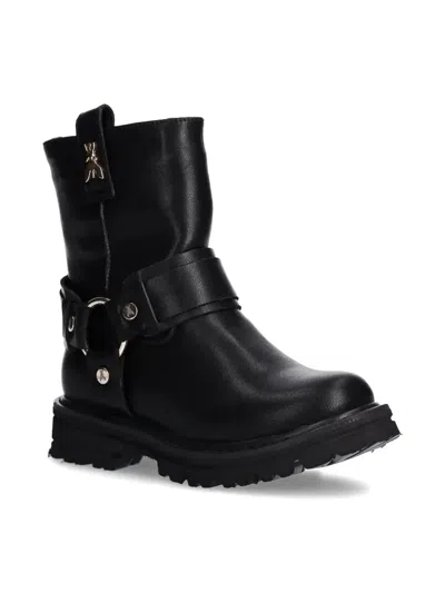 Patrizia Pepe Girl Kids' Leather Ankle Boots In 黑色