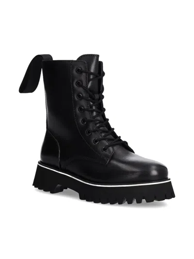 Patrizia Pepe Girl Kids' Leather Ankle Boots In 黑色