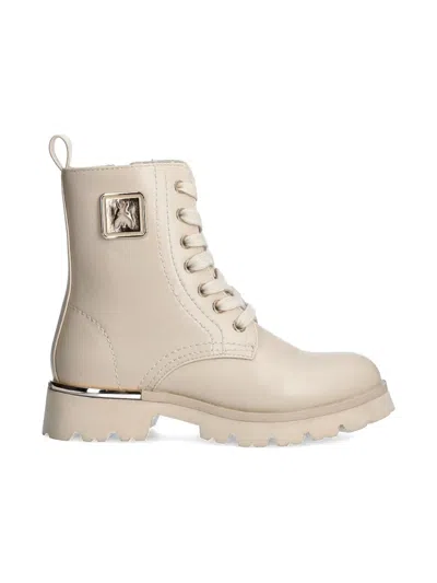 Patrizia Pepe Girl Leather Ankle Boots In 中性色