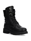 Patrizia Pepe Girl Leather Ankle Boots In 黑色