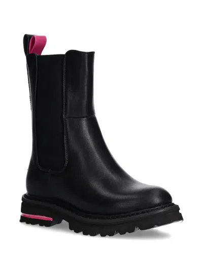 Patrizia Pepe Girl Kids' Leather Boots In 黑色