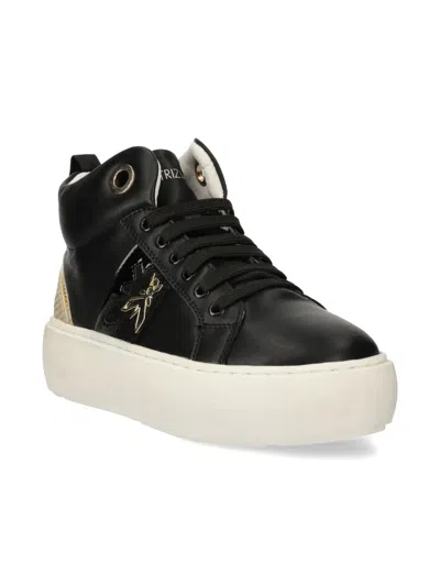 Patrizia Pepe Girl Kids' Leather Sneakers In Black