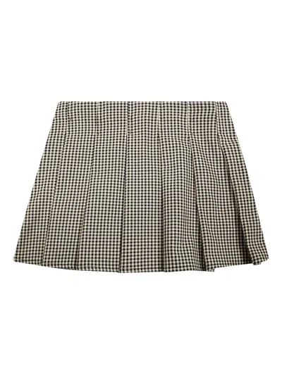 Patrizia Pepe Girl Kids' Microcheck Pleated Mini Skirt In Multi
