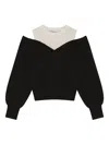 Patrizia Pepe Girl Off-shoulder Layered Sweatshirt