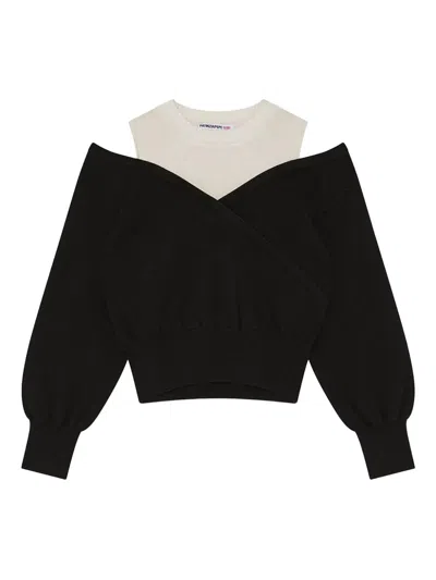 Patrizia Pepe Girl Kids' Off-shoulder Layered Sweatshirt