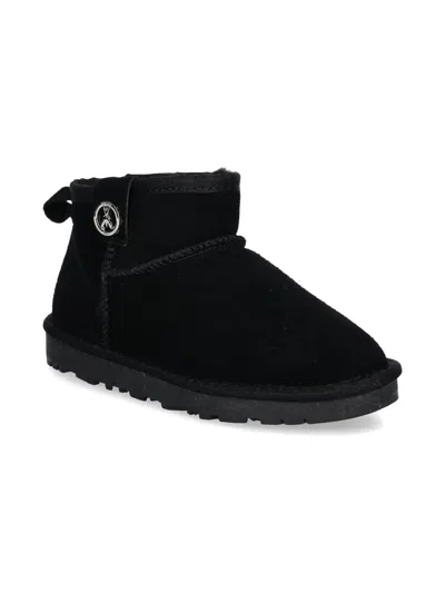 Patrizia Pepe Girl Kids' Suede Ankle Boots In 黑色