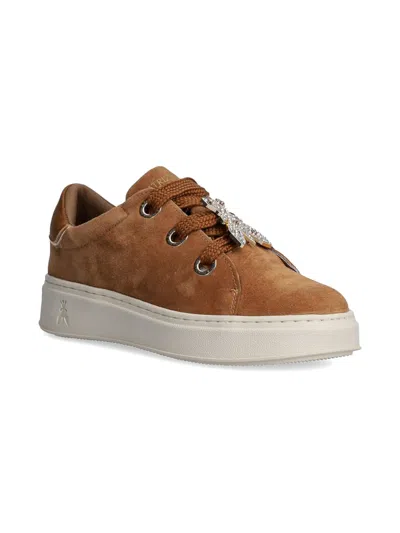 Patrizia Pepe Girl Kids' Suede Sneakers In Brown