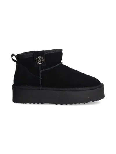 Patrizia Pepe Girl Kids' Suede Snow Boots In Black
