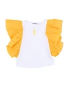 Patrizia Pepe Girl Toddler Girl T-shirt White Size 6 Cotton In Yellow