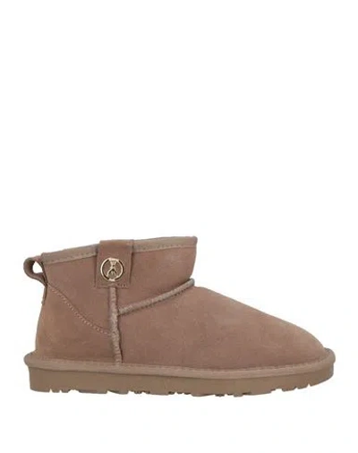 Patrizia Pepe Girl Woman Ankle Boots Taupe Size 8 Leather