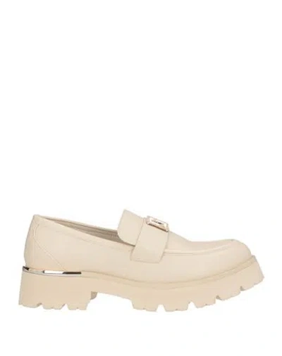 Patrizia Pepe Girl Woman Loafers Off White Size 7 Textile Fibers