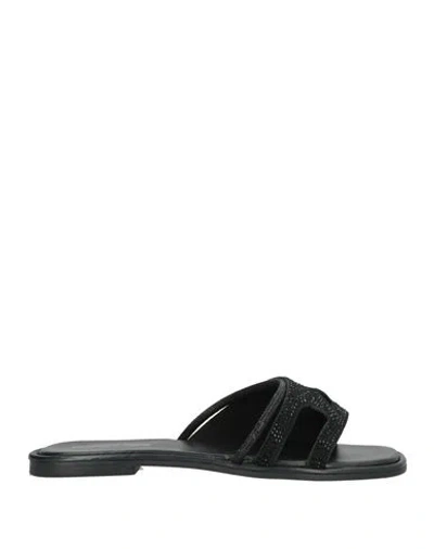 Patrizia Pepe Girl Woman Sandals Black Size 10 Synthetisches Material